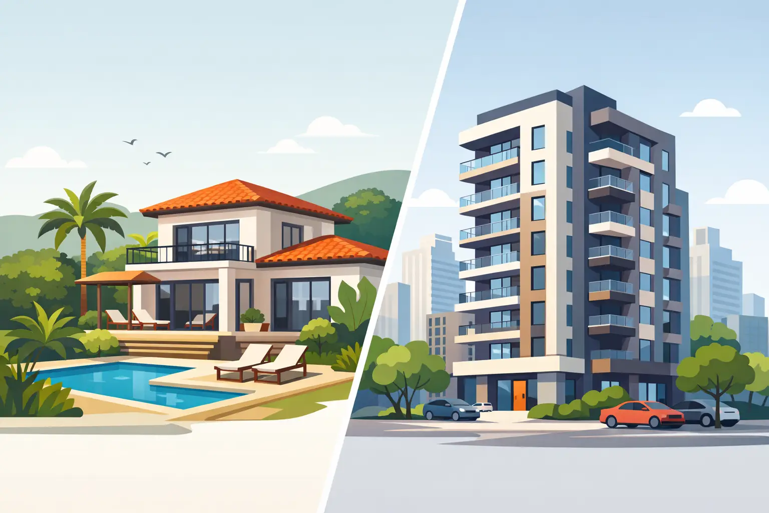 Difference Between Villa and Apartment